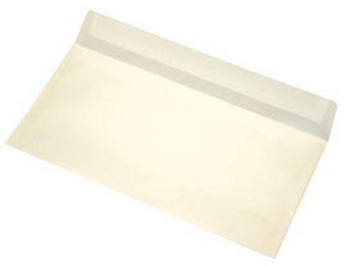 25 Stk. Briefumschläge DIN lang TRANSPARENT WEISSGOLD haftklebend mit Abdeckstreifen (110 x 220 mm)