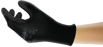 Ansell EDGE 48-126 Arbeitshandschuhe, Vielseitig Einsetzbarer Handschuh, Heimwerker-, Renovierungs-, Mechanik-Arbeiten, Industrie PSA Damen Herren, Schwarz, Größe XL (12 Paar)