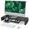 Foldable Monitor Stand - Klearlook Computer Monitor Riser with Storage Drawer&Tablet Phone Stand| Width Adjustable Monitor Stands for Desks| Desk Shelf Riser for Computer, Desktop, Laptop| Black