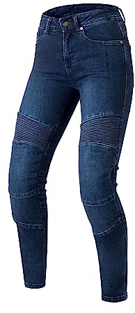 OZONE MOTO Agness II Lady Pantalones Vaqueros de Moto Mujer | Forro de Fibra Aramida | Protectores de Rodilla Nivel 2 | Bolsillos para Protectores de Cadera y Coxis | Slim Fit