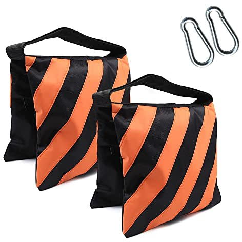 2 Pièces Sacs Sable pour Photographie, Sacs Sable pour Trépieds, Sac Sable Léger pour Studio Photo, Sac Sable avec Mousqueton, pour Pied D'éclairage, Pied de Perche, Trépied