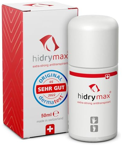 hidry max Antiperspirant – ingen deodorant – maximalt doserad antiperspirant mot svetthänder och fotsvett samt svettning i okänsliga områden