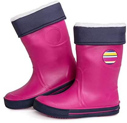 Bottes Pluie pour Enfants, Wellies avec Doublure Chaude Amovible, Bottes Wellington pour Enfants, Bottes D'hiver, Détails Réfléchissants par 3M™ Scotchlite™, Fabriqué en Italie (30-31 EU Fushia/Bleu)