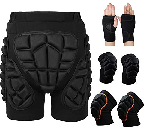 WEITING Pantaloni Protettivi Pantaloncini da Snowboard Pantaloni Protettivi Imbottiti 3D Traspiranti for Bambini Uomo Donna Pattinatori Multi-Way (Color : D2, Size : M)