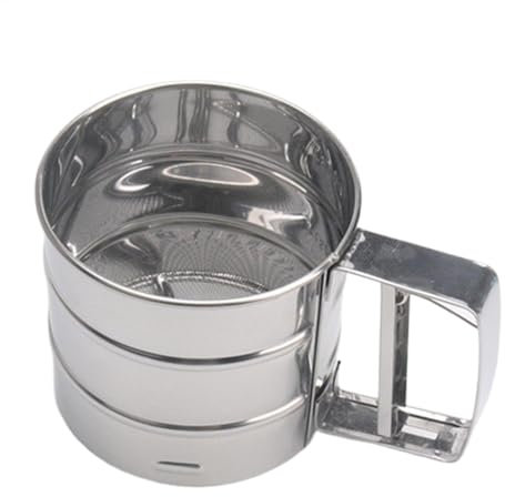 Coffee Sieve Cup, Fine Mesh Baking Sifter, Stainless Steel Powder Sifters, Portable Flour Shaker for Home, Restaurants, Cafe, Perfect for Coffee, Baking, and Powdered Sugar
