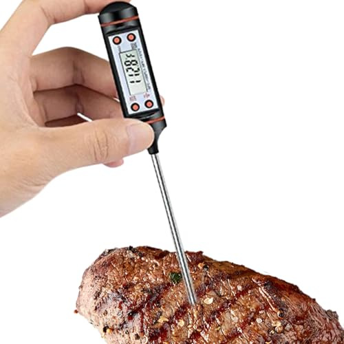 Termómetro Para Carne - Medidor Digital De Sonda, Dispositivo De Lectura Instantánea | Sensor De Cocina, Pantalla Reversible Para Barbacoa, Comprobador De Pinchos Para, Y Hornear.