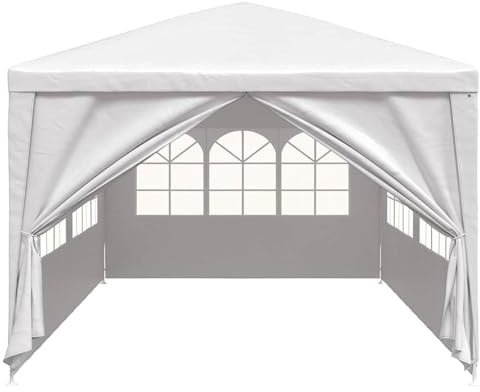 Homgoday UV- och vattenbeständigt festtält 6 x 3 m, vitt, med stålram – trädgårdsfesttält modell 90336
