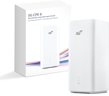 5G CPE 6, H165, bahnbrechender 5G-A SIM-Router, DL 11,7 Gbps/Wi-Fi 7 BE3600, 2,5 GE LAN/WAN-Port, 12dBi Hochleistungsantenne für zusätzliche Reichweite, 30 Monate Garantie