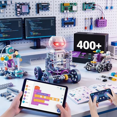 PEENWIN Kit de Robótica Educativa Stem y Robotics. Robot Juguete Programable con Motor y App Bluetooth. Set programable para Montar, 402 Construcciones. Ideal para Niños +8 Años y Adultos.