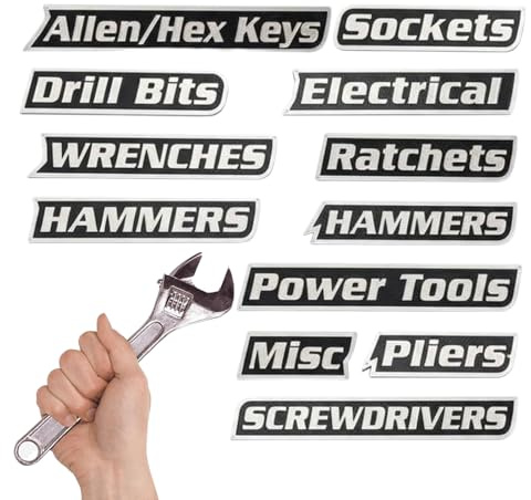Magnetiska Verktygslåda Etiketter 12 Stycken Magnetiska Märken För