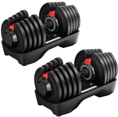 GOVITA NEW Set di Manubri Regolabili A Carico Variabile Pesi bilanciere Allenamento Corpo Home Palestra Casa Manubri Pesanti regolazione rotatoria (Set da 2 manubri da 40 kg ciascuno)