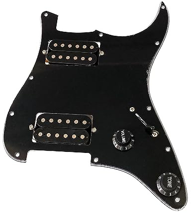 Placa protectora de golpeador de guitarra precableada de 11 agujeros con pastillas HH para cuerdas de guitarra y juego de herramientas de instalación, juego de pastillas de guitarra, protector de púa