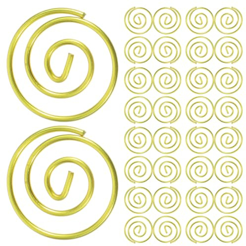Kisangel 150 trombones ronds, en fil d'acier lisse doré | Ensemble de trombones circulaires, en fil métallique enroulé, pour l'organisation de dossiers au bureau, la papeterie sco
