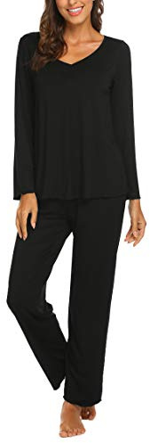 Ekouaer Womens Pajama Sets 2 Piece Lounge Set Fall Winter Pajamas Long Sleeve Pjs Top and Pants Soft Pj Sets Loose Sleepwear
