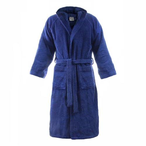 Bassetti Accappatoio 100% Spugna di Puro Cotone Tinta Unita Lungo con Cappuccio e Tasche Altamente Assorbente Adulto Unisex vari colori e taglie da S a 5XL