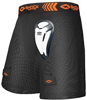 Shock Doctor Men’s Loose Hockey Shorts Supporter with BioFlex Cup Included, Adult, Youth, Boys Sizes Black