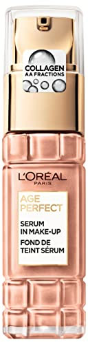 L'Oréal Paris Serum in Makeup for Mature Skin, Liquid Foundation with SPF 24, For a Radiant Complexion, Age Perfect, No. 250 Warm Beige, 30 ml