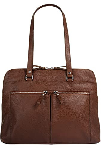 Betty Barclay Aktentasche Echt Leder Damen | Business Tasche, Laptoptasche 16 Zoll, Notebooktasche aus Leder, Smartphonefach, Stifthalter, abnehmbarer Schultergurt | 021185