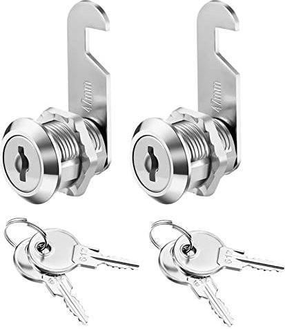 siismi 2 Ensembles Serrure de Casier, 25 mm Serrure de Meubles,Serrure de Placard avec Clés,Serrure de Boîte aux Lettres,Serrure d'armoire,Convient pour Les Tiroirs de Bureau,des Boîtes à Outils