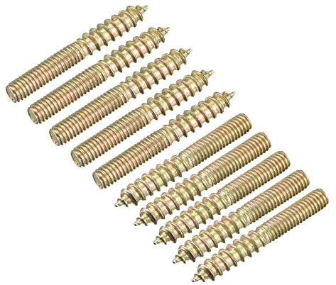 sourcing map M4x30mm Hanger Bolts, 24pcs Double Ended Thread Dowel Screws for Wood Furniture Connecting