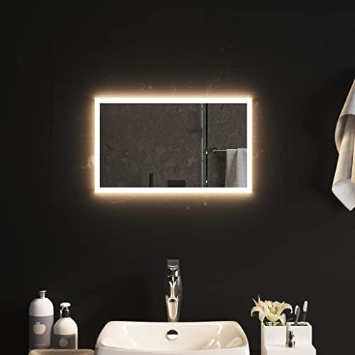 vidaXL LED Badspiegel Beleuchtung Wandspiegel Lichtspiegel Badezimmerspiegel Bad Spiegel Badezimmer Schminkspiegel Hängespiegel 30x50cm