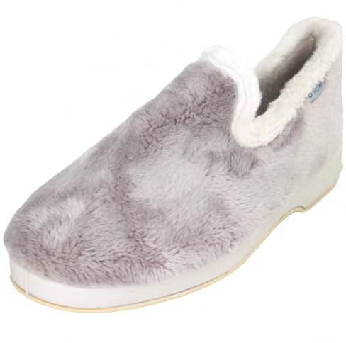 Gomus Muro 4602 - Zapatillas De Estar por Casa Clásicas Cómodas Suaves Azul Liso con Voraviu Rosa, Mostaza, Piedra y Gris Oscuro