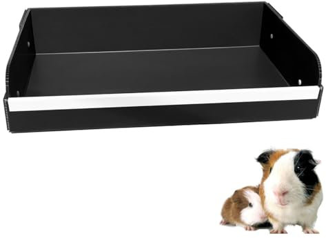 Meerschweinchen-Toilette für alle C&C- und Midwest-Käfige, Meerschweinchen-Streuklo, Meerschweinchen-Futterbereich – hält den Meerschweinchenkäfig sauber und ordentlich. (Schwarz, C&C, 1x2)
