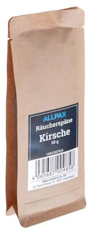 Allpax Räucherspäne Kirsche 50 g für Räucherpistole - Körnung 1,0 – 4,0 mm - Räucherholz, Smoking Chips, Räucherchips, Räuchermehl