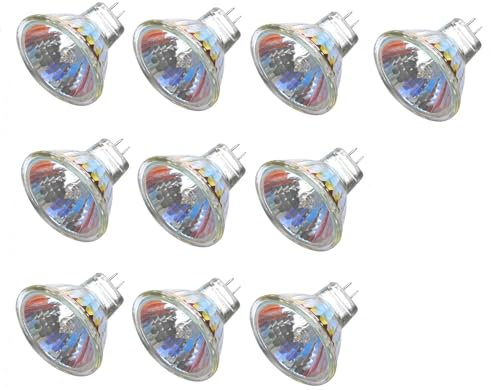 ShuoHui MR11 Halogenlampen 12V 35W GU4 Bi-Pin Base Spotlight Dimmbare Glasabdeckung 35mm Durchmesser Warmweiß 2700K (6)