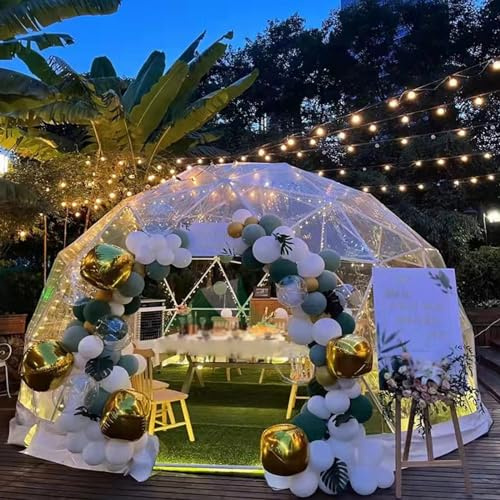 Camp de Maison à Bulles de Tente Transparente extérieure, abri d'auvent de Patio de Jardin en dôme Tente pour 8 à 10 Personnes, Solarium Chaud en Hiver pour Les Restaurants de Camping