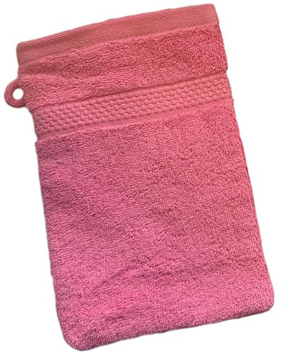 Sue Rossi Towels 100% Turkish Combed Organic Cotton, 600gsm Thick, Plush Soft & Highly Absorbent, Quick Dry Home Or Hotel Quality Bathroom Towel (Pink, Face Wash Mitt)
