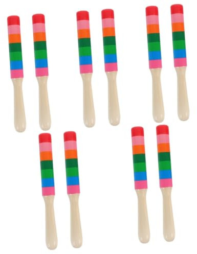QUMIIRITY 5paare Musikalische Rhythmusstäbe Aus Holz Pädagogische Percussion-instrumente Für Sicher Mit Abgerundeten Kanten Für Musikbildung Fördert Kreativität Und Rhythmusgefühl