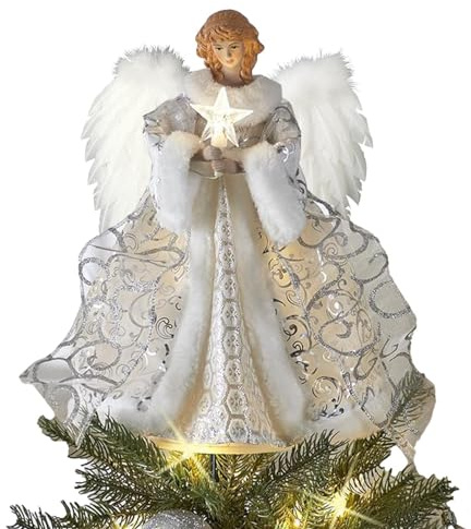 Ängel spets spets ängel julängel figurer trädspets, änglar trädkronor figur delikat ängel staty, trädspets för inomhus kontor juldekorationer, nyår