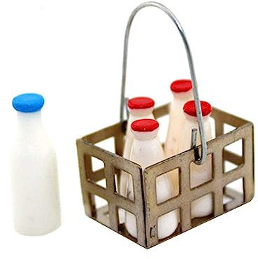 UPKOCH Lot De 6 Mini-Maisons De Poupées Décorations Miniatures pour Fête Paniers Paniers À Provisions Accessoires pour Aliments Mini Paniers À Lait