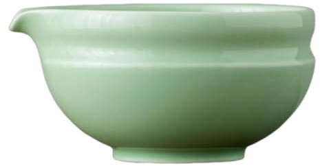 MERIGLARE Cuenco de Cerámica para Matcha, Chawan, 450 Ml, Tazón de Tradicional Japonesa para Mezclar Matcha con para Amantes, Verde Claro, Individual