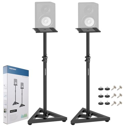 Vondynote Pair Studio Monitor Stands 32.6-50.9 Base Floor Speaker Stands