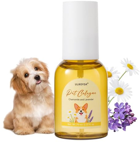 ulroyda Perfume para perros – Lavanda & Manzanilla Perfume Calmante Perfume Spray para Perros y Gatos Desodorizante Desodorante Antiolores Ligero y No Adhesivo Cuidado Perro 70 ml