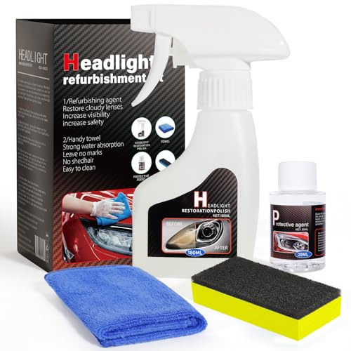 FAVIRZCE Car Headlight Restoration Kit: Restore Headlamp Clear from Yellowing & Oxidation Waterproof Gloss Finish - Covers 4-5 Vehicle Headlight Treatments for Automotive Trucks RVs Motorcycles
