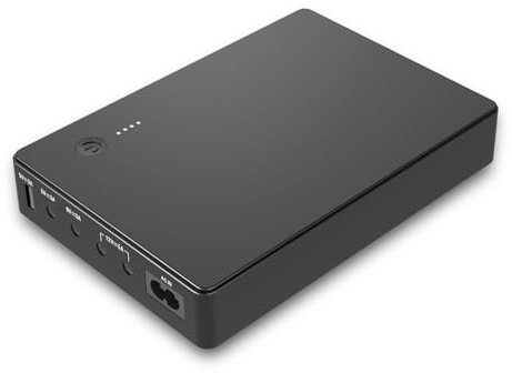 Mini UPS SAI para WiFi, Router, Módem, Cámara de Vigilancia, Entrada AC Salida 5V USB 5V 9V 12V DC 3A (74Wh)