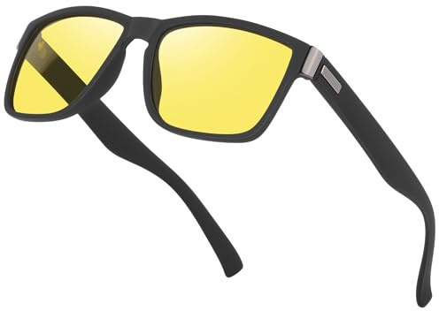 Ulknyss Lunettes Conduite de Nuit Homme Femme Polarisés Anti éblouissement Verre Jaune Lunette Vision Nocturne
