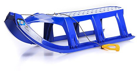 Unbekannt Schlitten Kinderschlitten Rodel aus Kunststoff Zugseil Metallkufen Tatra 3 Farben (Blau)