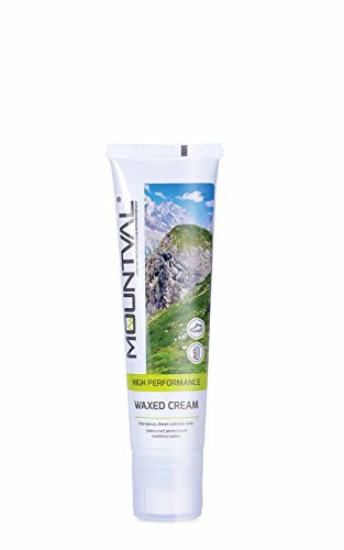 Mountval Waxed Cream, Nourishing And Waterproofing Cream For Leather Trekking Shoes, With Sponge Applicator (Black)