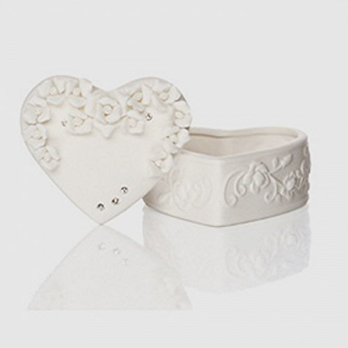 Rössler Papier Porzellandose Herz weiß Tisch-Deko Hochzeit