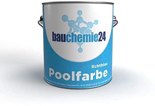 bauchemie24 vernice PISCINA, pool - rivestimento per laghetto | 5L | azzurro - RAL 5012 | vernice per piscine per pools, fontane, stagno in cemento - asciugatura rapida e resistente ai raggi UV