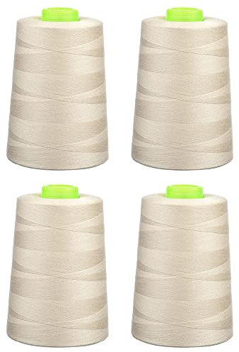Phönix 4x5000m Universal Qualitätsgarn, Stärke 120 Nähgarn für Overlock-Nähmaschinen (Sand)