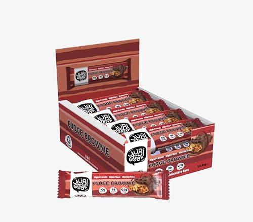 Yubi Fudge Brownie - 12 Pack - Protein Bars - 99 Calories, High Protein, High Fibre, Low Sugar, Gluten Free and Dairy Free - Healthy Snacks/Nutrition Bar - Chocolate Bars - 420g