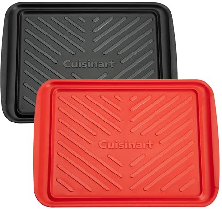 Cuisinart CPK-210 Grilling Prep and Serve Trays, Black and Red Large 18” x 14.5”