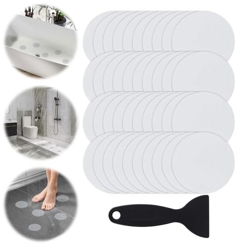 BigKing 40 adesivi antiscivolo brevettati, strisce adesive di sicurezza per vasca da bagno, con raschietto di alta qualità, per vasca da bagno, doccia, scale