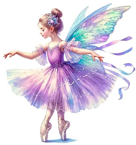 Fabric Panel 8x8 Ballerina Fairy 100% Cotton Quilting Panel Square AM1872
