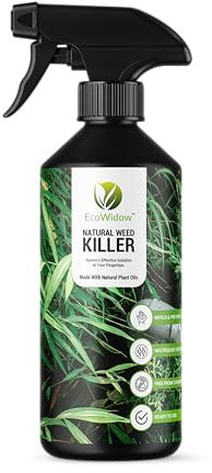 EcoWidow Glyphosate Free Natural Weed Killer Spray Patio And Garden Herbiceide Remover Targets Paths Driveways Dandelions Perennial Weeds Pet Child Bird Wildlife Safe Natural